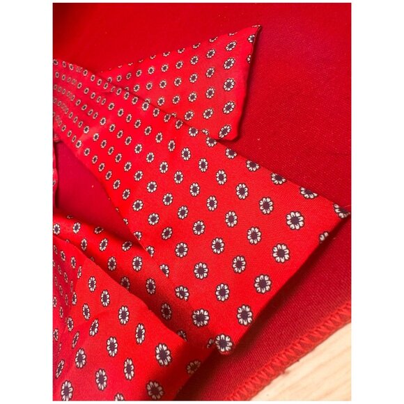 Red Patterned 100% Silk Fabric Belt / Sash Women's by Symphony Scarfs ~46" x 2" - Picture 2 of 4